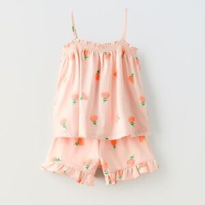 NWT Zara organic cotton floral matching set 4Y (3-4Y)